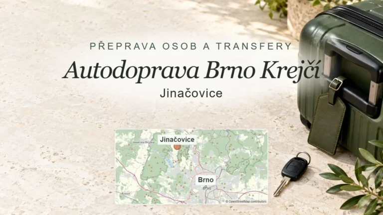 Autodoprava Brno Krejčí, Jinačovice – obecný tematický motiv oboru a orientační mapa obce u Brna