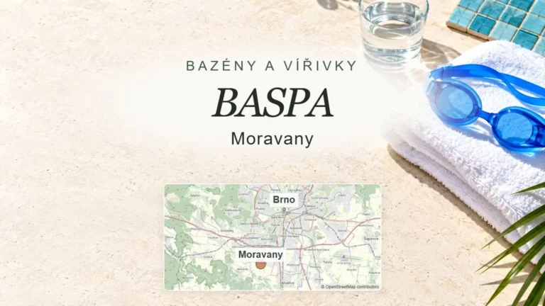 BASPA, Moravany – obecný tematický motiv oboru a orientační mapa obce u Brna
