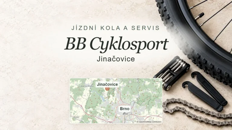 BB Cyklosport, Jinačovice – obecný tematický motiv oboru a orientační mapa obce u Brna