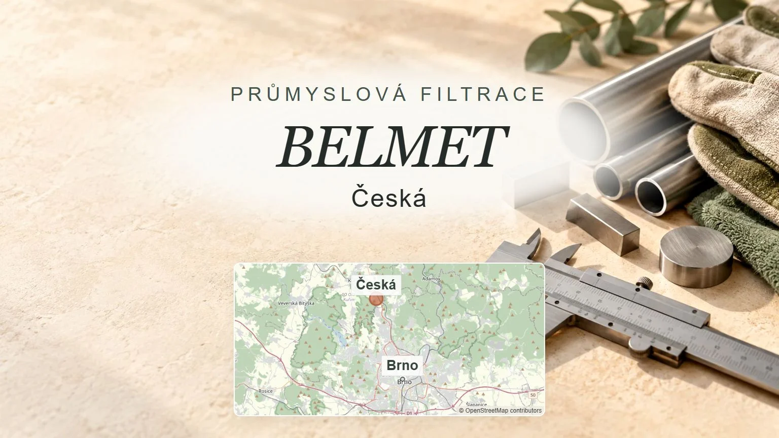 BELMET, Česká – obecný tematický motiv oboru a orientační mapa obce u Brna