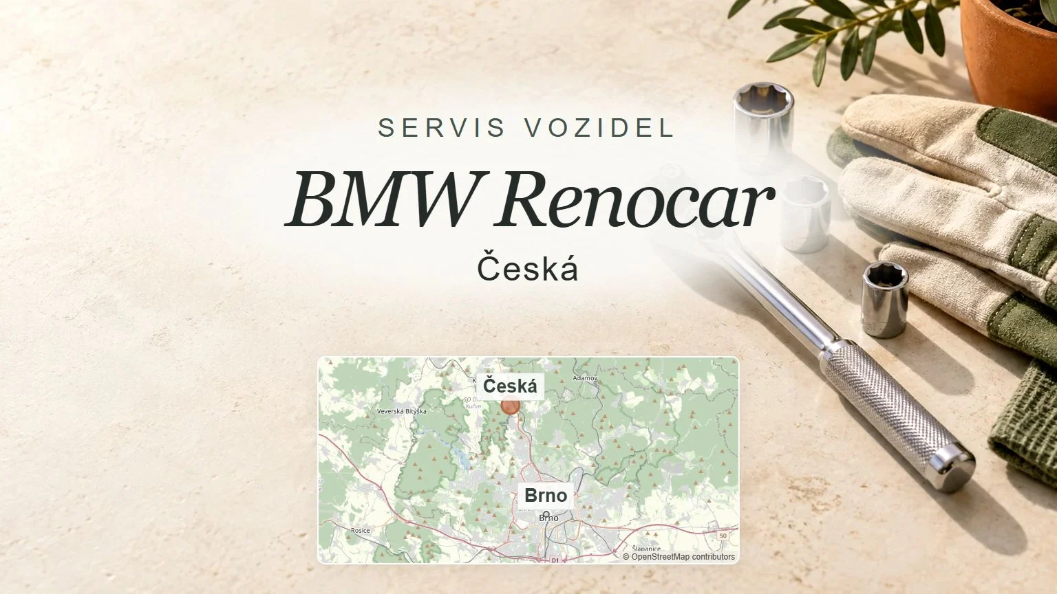 BMW Renocar, Česká – obecný tematický motiv oboru a orientační mapa obce u Brna
