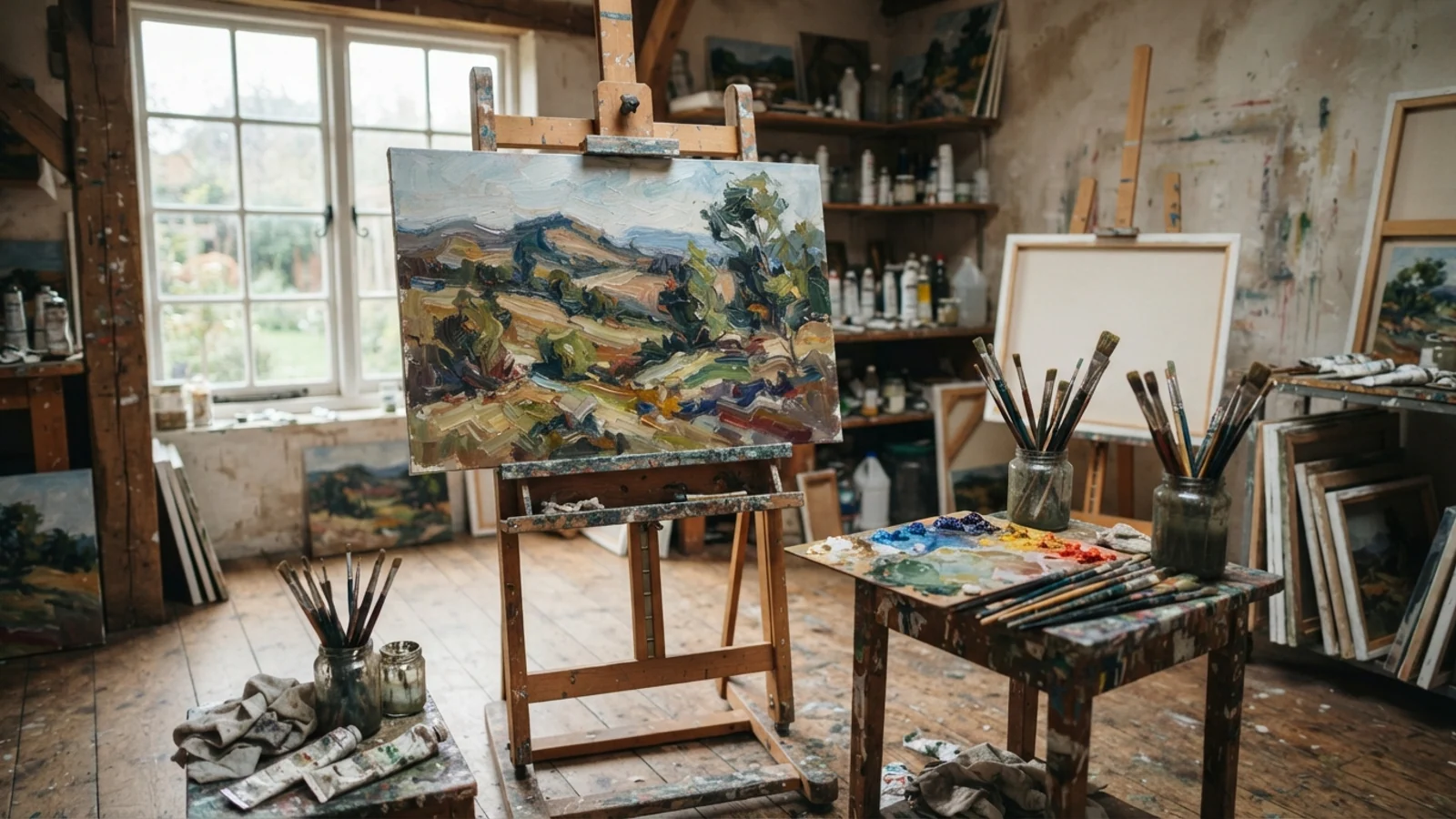 Malířský ateliér s paletou