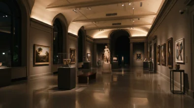 Muzeum osvětlené v noci