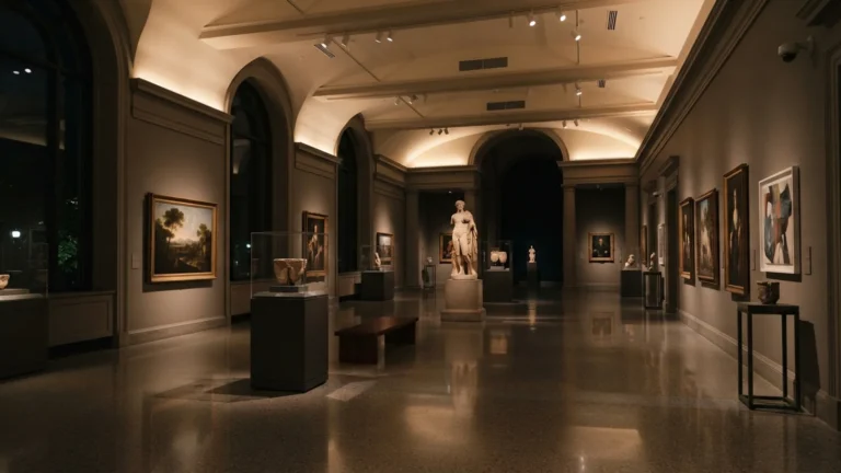 Muzeum osvětlené v noci