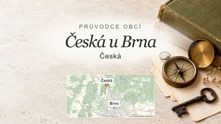 Česká u Brna, Česká – obecný tematický motiv oboru a orientační mapa obce u Brna