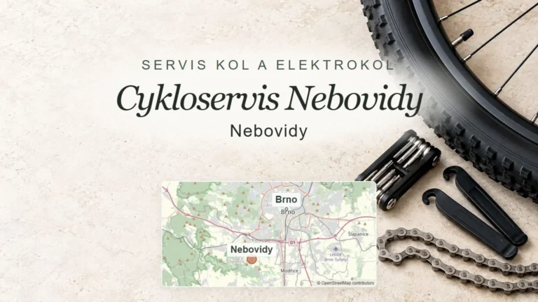 Cykloservis Nebovidy, Nebovidy – obecný tematický motiv oboru a orientační mapa obce u Brna