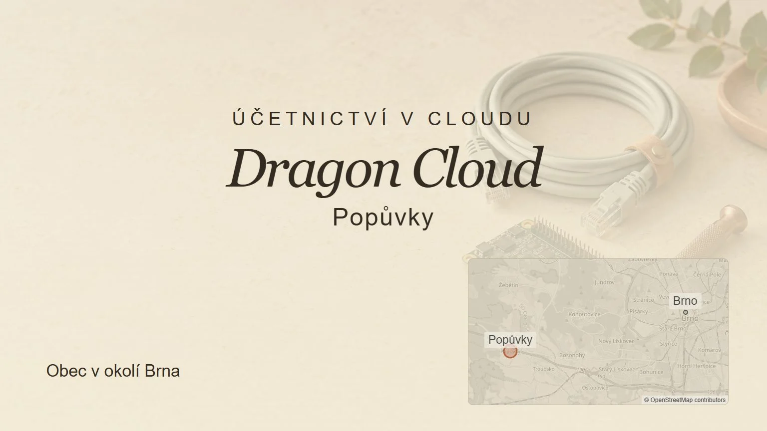 Účetnictví v cloudu Dragon Cloud, Popůvky – tematický náhled s orientační mapou obce u Brna