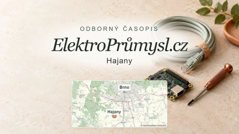 ElektroPrůmysl.cz, Hajany – obecný tematický motiv oboru a orientační mapa obce u Brna