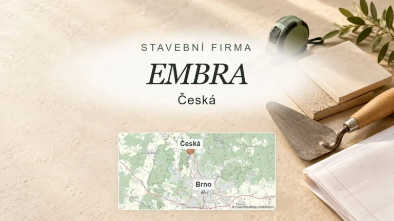 EMBRA, Česká – obecný tematický motiv oboru a orientační mapa obce u Brna