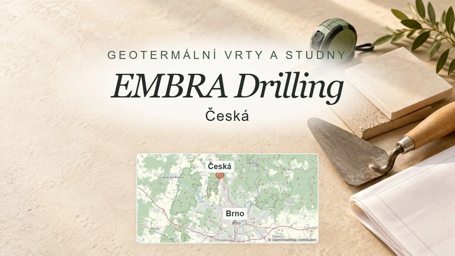 EMBRA Drilling, Česká – obecný tematický motiv oboru a orientační mapa obce u Brna