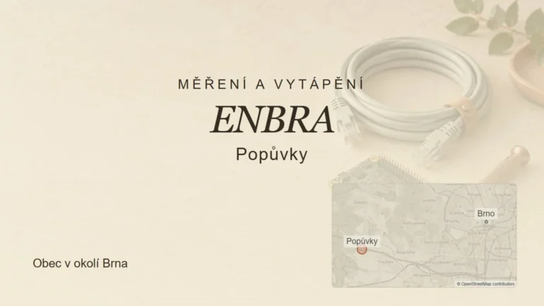 Měření a vytápění ENBRA, Popůvky – tematický náhled s orientační mapou obce u Brna