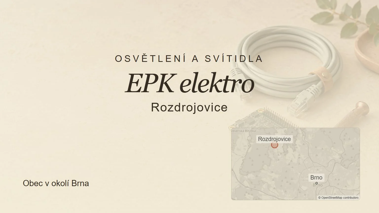Osvětlení a svítidla EPK elektro, Rozdrojovice – tematický náhled s orientační mapou obce u Brna