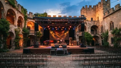 Letní open air pódium na nádvoří