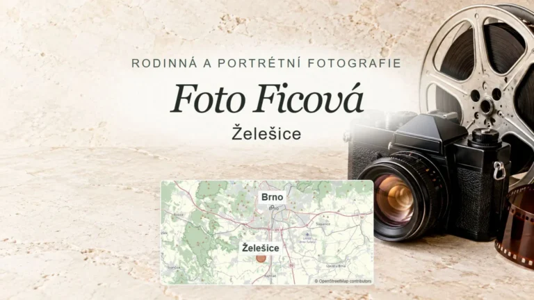 Foto Ficová, Želešice – obecný tematický motiv oboru a orientační mapa obce u Brna