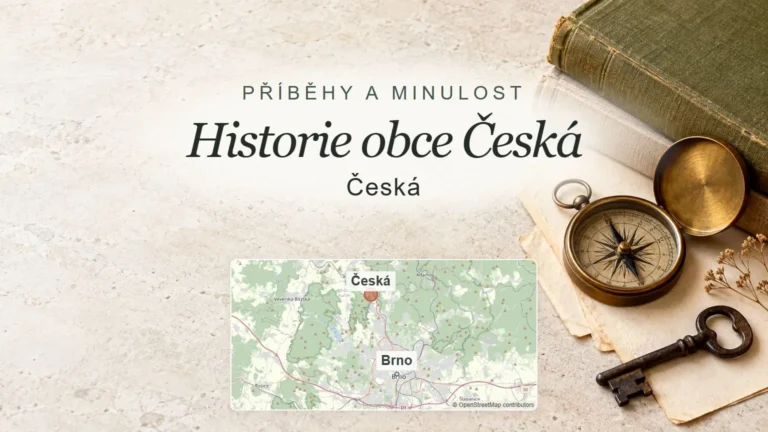 Historie obce Česká, Česká – obecný tematický motiv oboru a orientační mapa obce u Brna