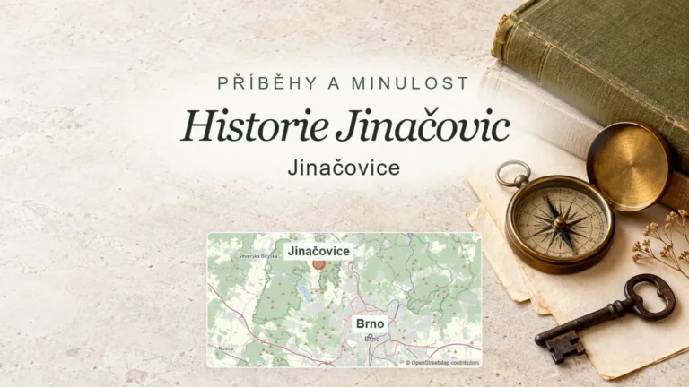 Historie Jinačovic, Jinačovice – obecný tematický motiv oboru a orientační mapa obce u Brna