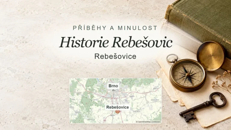 Historie Rebešovic, Rebešovice – obecný tematický motiv oboru a orientační mapa obce u Brna