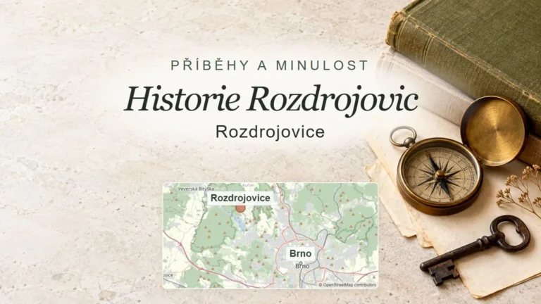 Historie Rozdrojovic, Rozdrojovice – obecný tematický motiv oboru a orientační mapa obce u Brna