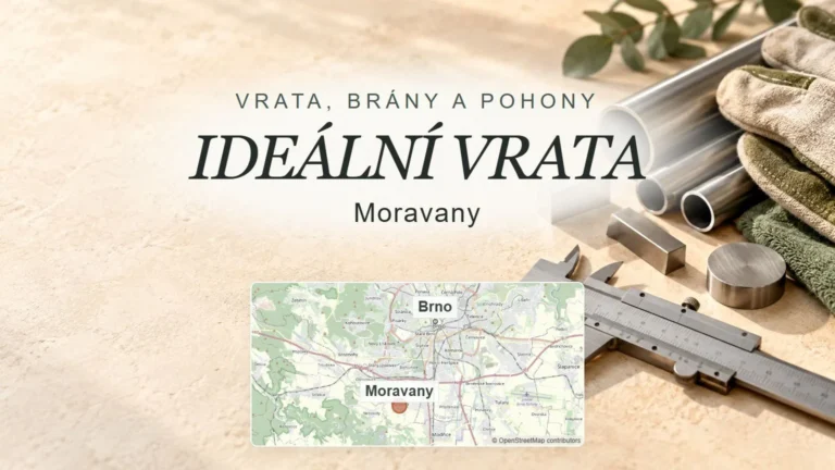 IDEÁLNÍ VRATA, Moravany – obecný tematický motiv oboru a orientační mapa obce u Brna
