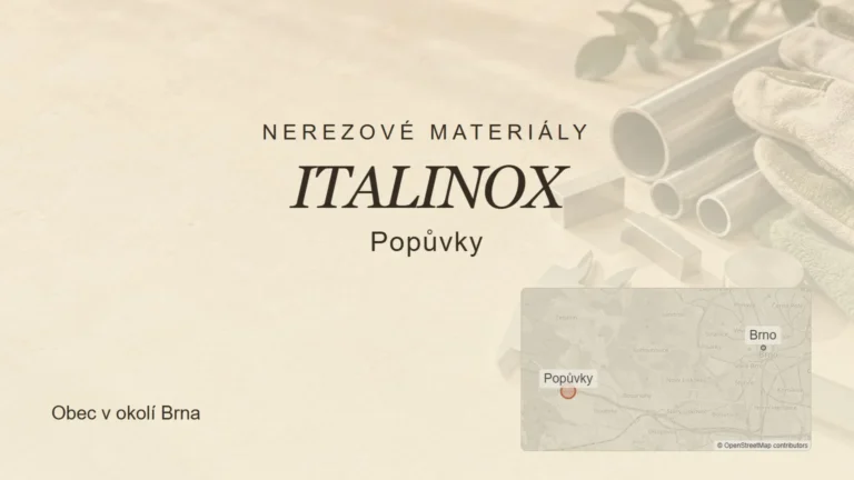 Nerezové materiály ITALINOX, Popůvky – tematický náhled s orientační mapou obce u Brna