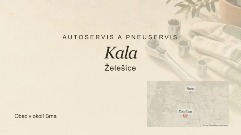 Autoservis a pneuservis Kala, Želešice – tematický náhled s orientační mapou obce u Brna