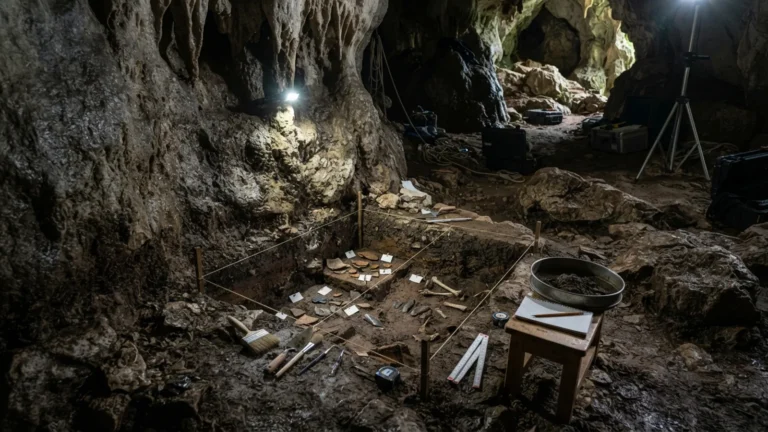 Archeologické naleziště v jeskyni