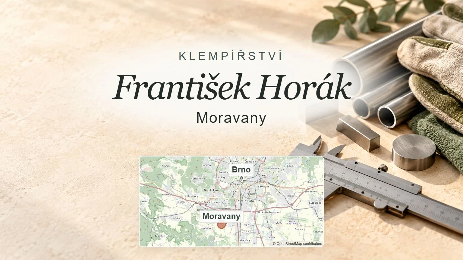 František Horák, Moravany – obecný tematický motiv oboru a orientační mapa obce u Brna