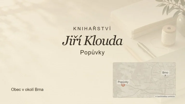 Knihařství Jiří Klouda, Popůvky – tematický náhled s orientační mapou obce u Brna