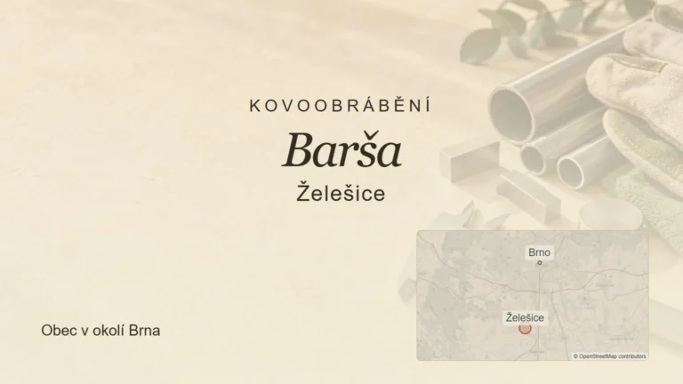 Kovoobrábění Barša, Želešice – tematický náhled s orientační mapou obce u Brna