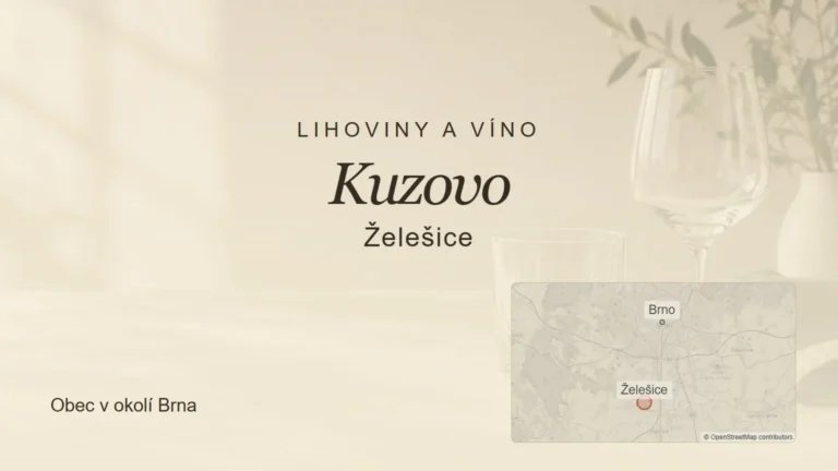 Lihoviny a víno Kuzovo, Želešice – tematický náhled s orientační mapou obce u Brna