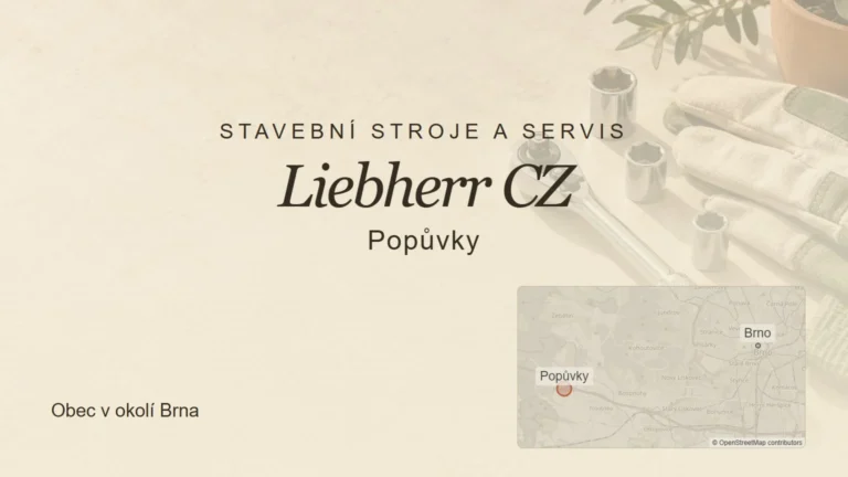 Stavební stroje a servis Liebherr CZ, Popůvky – tematický náhled s orientační mapou obce u Brna
