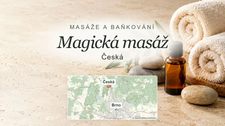 Magická masáž, Česká – obecný tematický motiv oboru a orientační mapa obce u Brna