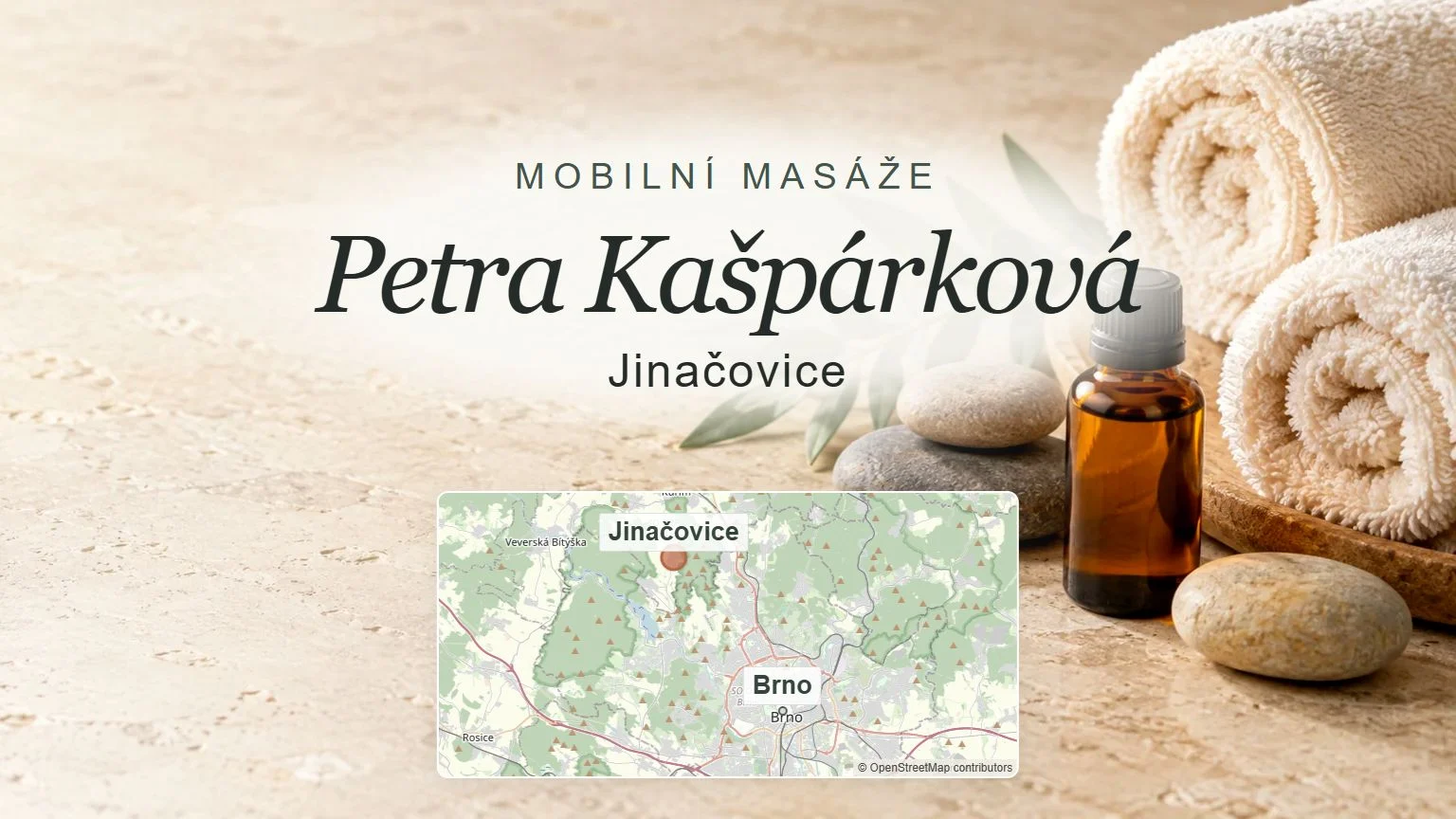 Petra Kašpárková, Jinačovice – obecný tematický motiv oboru a orientační mapa obce u Brna