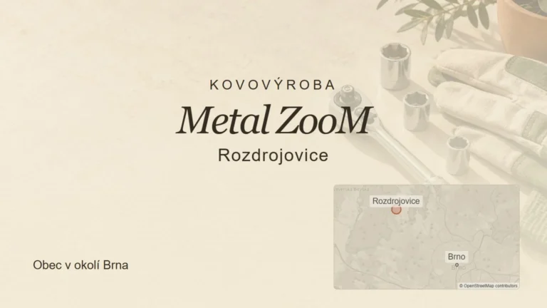 Kovovýroba Metal ZooM, Rozdrojovice – tematický náhled s orientační mapou obce u Brna