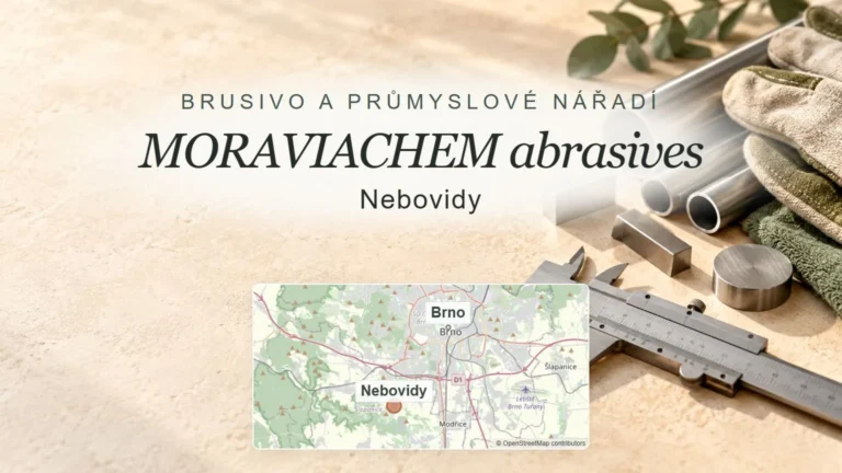 MORAVIACHEM abrasives, Nebovidy – obecný tematický motiv oboru a orientační mapa obce u Brna