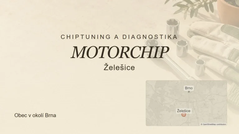 Chiptuning a diagnostika MOTORCHIP, Želešice – tematický náhled s orientační mapou obce u Brna