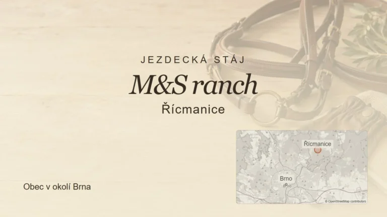 Jezdecká stáj M&S ranch, Řícmanice – tematický náhled s orientační mapou obce u Brna