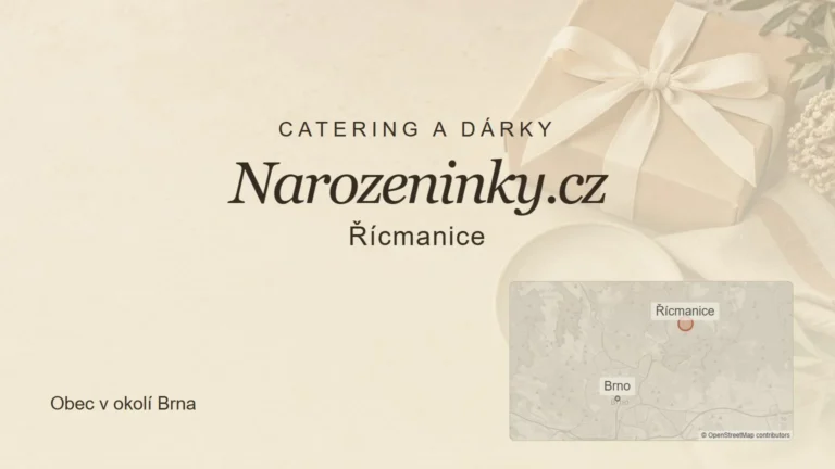 Catering a dárky Narozeninky.cz, Řícmanice – tematický náhled s orientační mapou obce u Brna