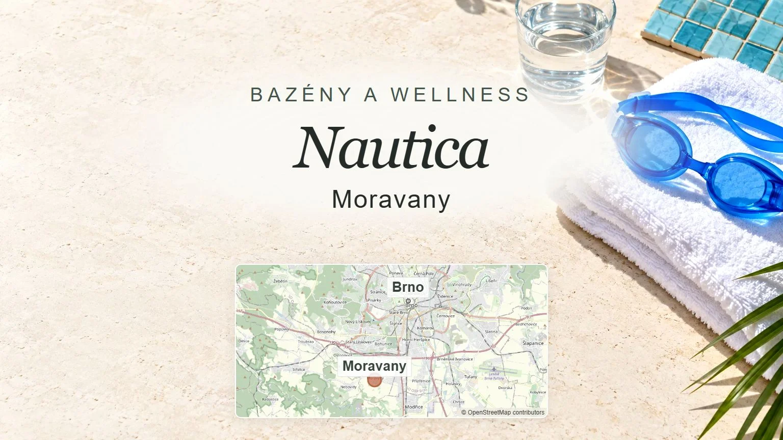 Nautica, Moravany – obecný tematický motiv oboru a orientační mapa obce u Brna