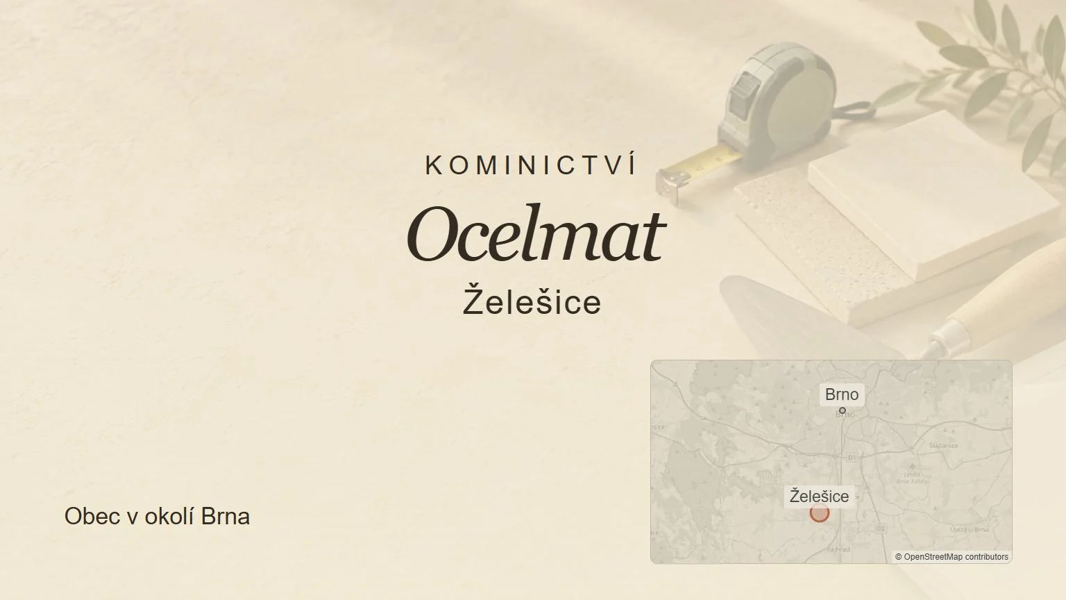 Kominictví Ocelmat, Želešice – tematický náhled s orientační mapou obce u Brna