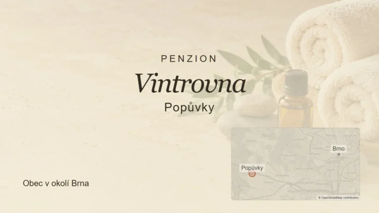 Penzion Vintrovna, Popůvky – tematický náhled s orientační mapou obce u Brna
