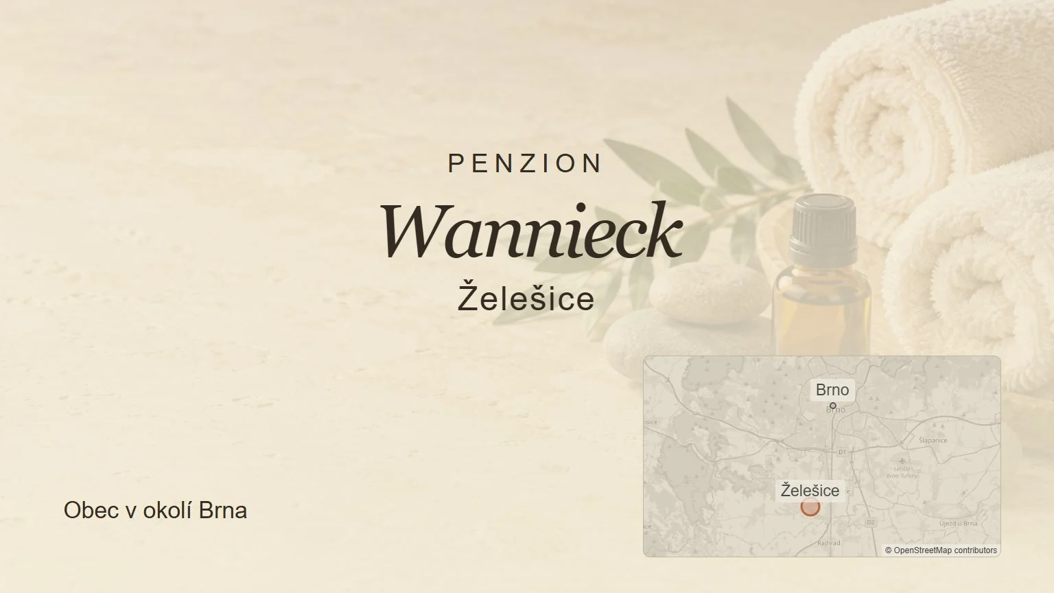 Penzion Wannieck, Želešice – tematický náhled s orientační mapou obce u Brna