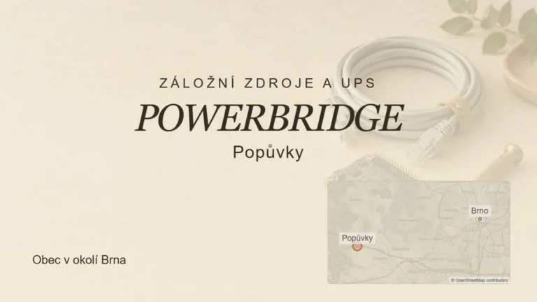 Záložní zdroje a UPS POWERBRIDGE, Popůvky – tematický náhled s orientační mapou obce u Brna