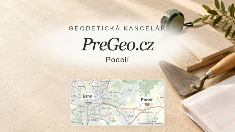 Geodetická kancelář PreGeo.cz, Podolí – tematický náhled s orientační mapou obce u Brna