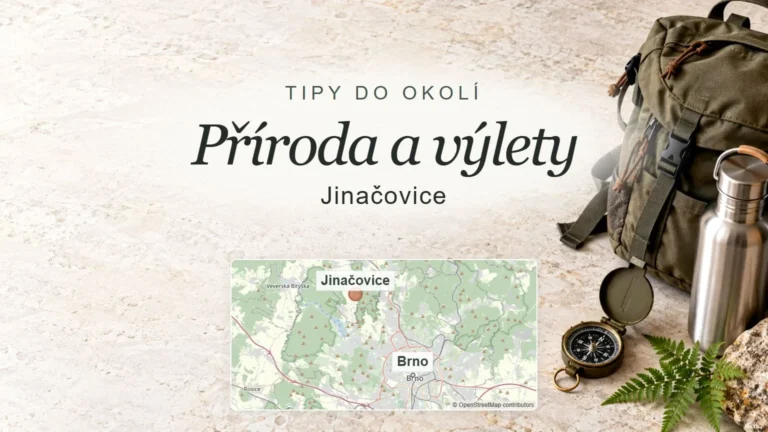 Příroda a výlety, Jinačovice – obecný tematický motiv oboru a orientační mapa obce u Brna