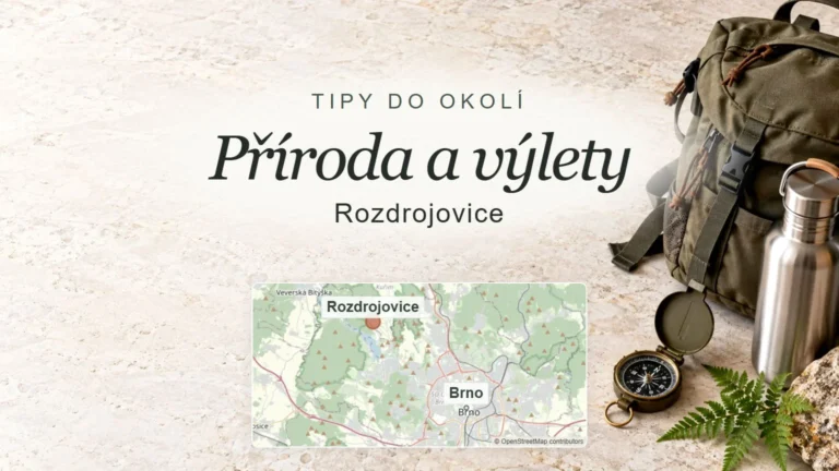 Příroda a výlety, Rozdrojovice – obecný tematický motiv oboru a orientační mapa obce u Brna