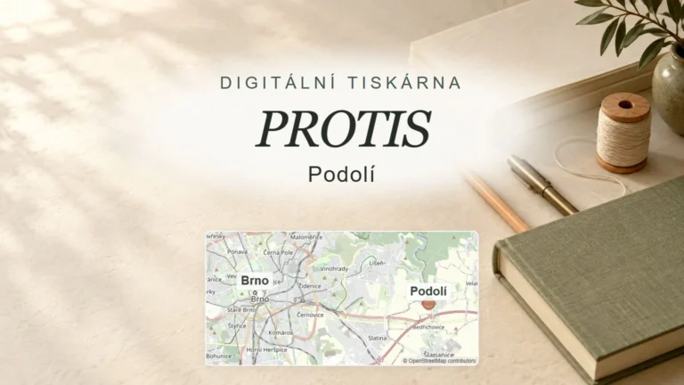 Digitální tiskárna PROTIS, Podolí – tematický náhled s orientační mapou obce u Brna