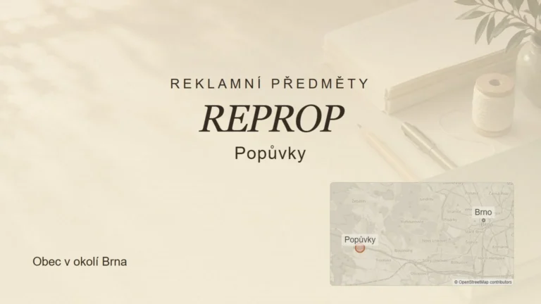 Reklamní předměty REPROP, Popůvky – tematický náhled s orientační mapou obce u Brna
