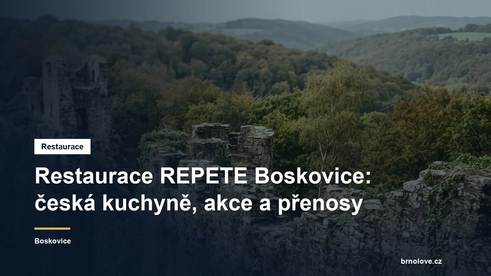 Restaurace REPETE Boskovice: česká kuchyně, akce a přenosy