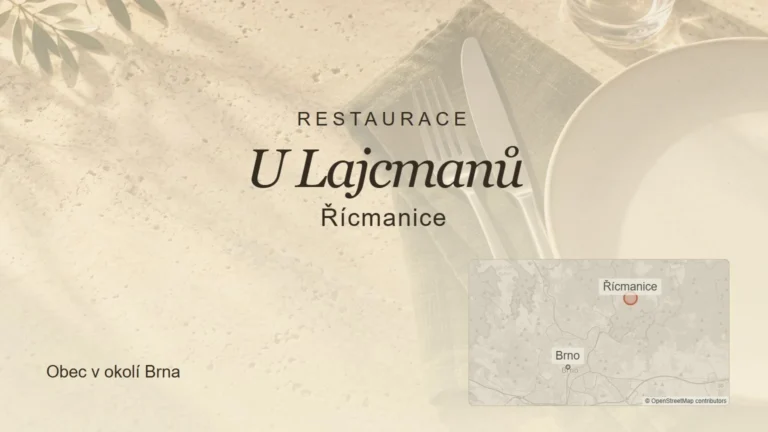 Restaurace U Lajcmanů, Řícmanice – tematický náhled s orientační mapou obce u Brna